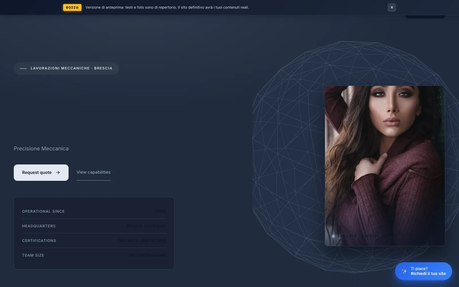 Anteprima sito MetalPrecision S.R.L.